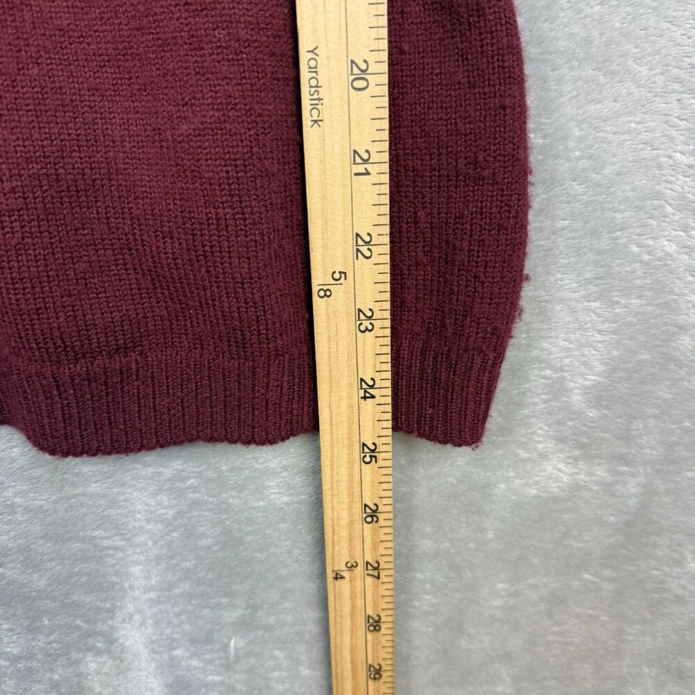Herman Geist Womens Medium Lambswool Sweater Burgundy Hand Embroidered - Picture 8 of 8